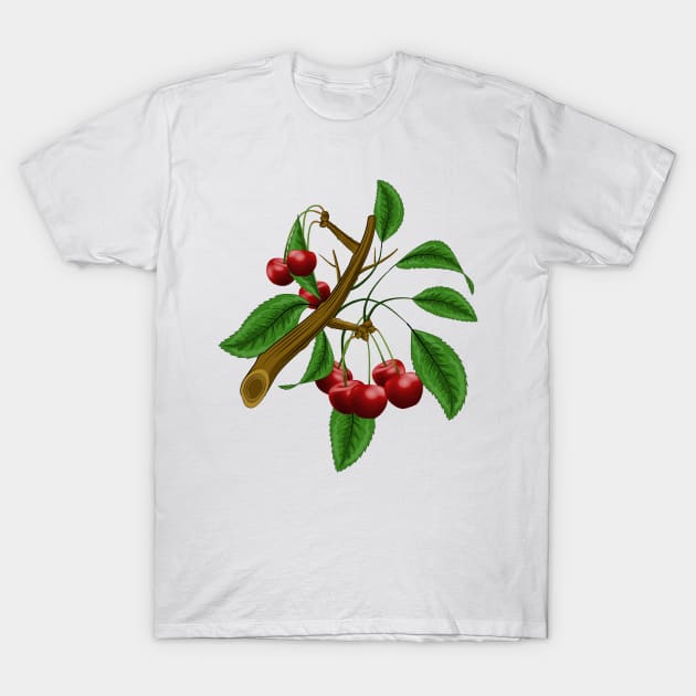 Cherry Branch T-Shirt by Designoholic